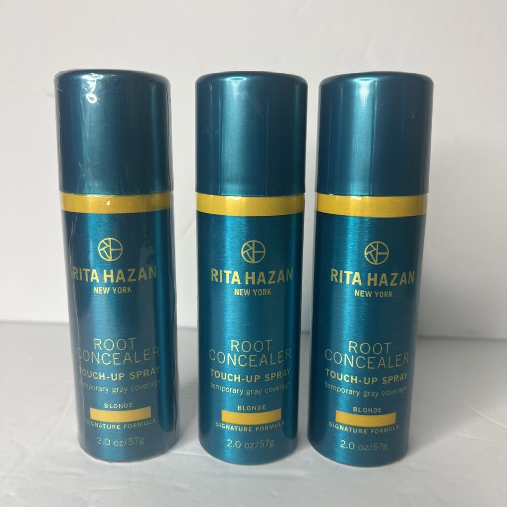 3x Rita Hazan Blonde Root Concealer Touch-Up Spray Temporary Gray Coverage 2oz